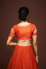 Yuktha lehenga set with dupatta - Rust RTS