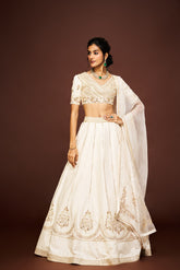 Thiya lehenga set set with dupatta - Ivory