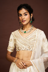 Thiya lehenga set set with dupatta - Ivory RTS