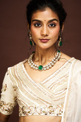 Thiya lehenga set set with dupatta - Ivory RTS