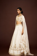 Thiya lehenga set set with dupatta - Ivory RTS
