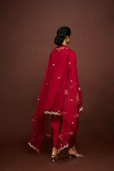 Reeva dhoti set with dupatta - Maroon