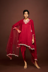 Reeva dhoti set with dupatta - Maroon