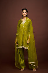 Viha Kurtha set with dupatta - Green