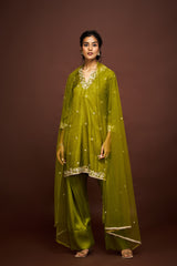 Viha Kurtha set with dupatta - Green