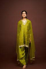 Viha Kurtha set with dupatta - Green