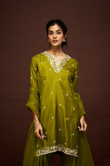 Viha Kurtha set with dupatta - Green