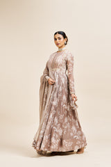 Ishika dress with dupatta _ Neutral beige RTS