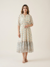 Mia Dress- Ivory&Green