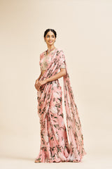 Runika drape saree set_ Blush pink