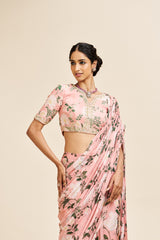 Runika drape saree set_ Blush pink