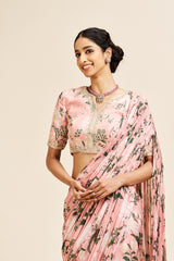 Runika drape saree set_ Blush pink