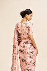 Runika drape saree set_ Blush pink