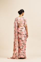 Runika drape saree set_ Blush pink