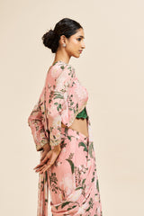 Meera drape saree set_ Blush pink