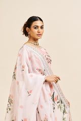 Aadhya Set with Allover Embroidery & Embroidered Dupatta_ Blush pink