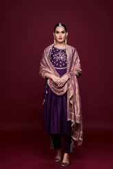 Shahariya Purple Anarkali with Dupatta
