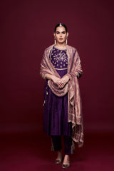 Shahariya Purple Anarkali with Dupatta