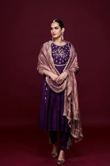 Shahariya Purple Anarkali with Dupatta