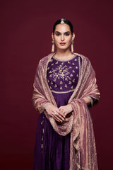 Shahariya Purple Anarkali with Dupatta