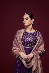 Shahariya Purple Anarkali with Dupatta