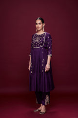 Shahariya Purple Anarkali with Dupatta