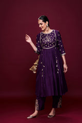 Shahariya Purple Anarkali with Dupatta