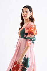 Coral Floral kurta Set