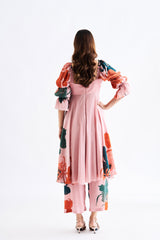 Coral Floral kurta Set