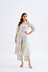 Ice Blue Floral Co-Ord Set