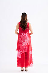 Red Floral Kurta Set RTS