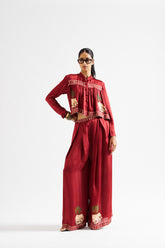 Suki crop top set- Maroon