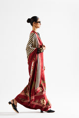 Faina saree with black blouse_ Maroon