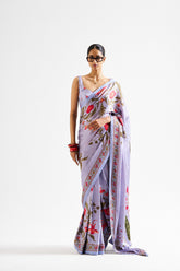 Agata saree set - peri blue