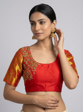Red Hand Embroidered Bridal Blouse