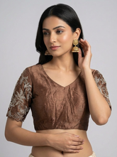 Copper Hand Embroidered Blouse