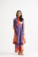 Ashley-Blue Asymmetric Kurta Set