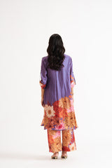 Ashley-Blue Asymmetric Kurta Set