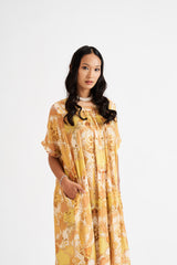 Alana-Yellow Relaxed Abstract Allover Kurta Set RTS