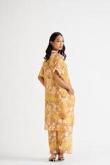 Alana-Yellow Relaxed Abstract Allover Kurta Set RTS