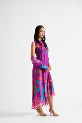 Valeria-Purple Floral Jacket Dress