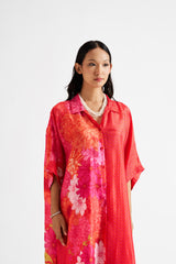 Daniela-Red Floral Kurta Set RTS
