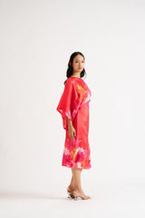 Ivana-Red Floral Kaftan Dress RTS