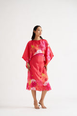 Ivana-Red Floral Kaftan Dress RTS
