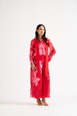 Laura-Red Floral Bow Top Set