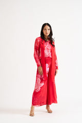 Laura-Red Floral Bow Top Set