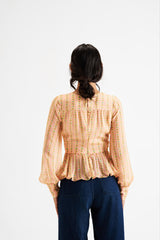 Analice-Yellow Lines Peplum - (ONLY TOP)