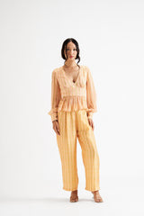 Analice-Yellow Lines Peplum Co-ord Set RTS