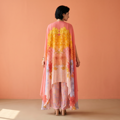 Anaya Peach Floral Kaftan