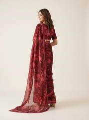 Jeni Saree Set- Maroon